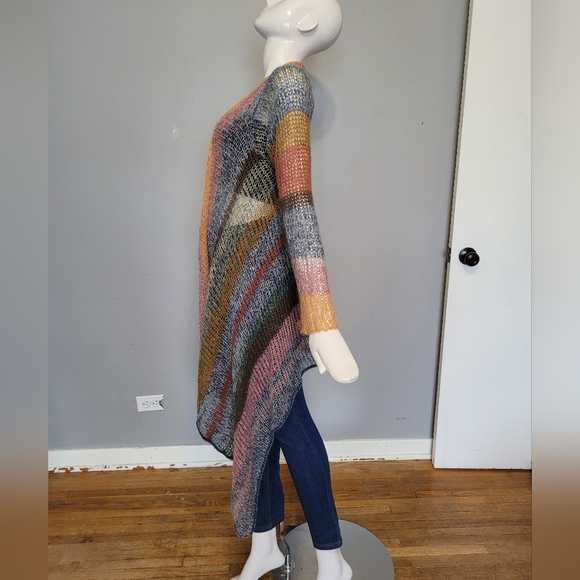 Anthropologie Knitted & Knotted Loose Knit Striped Cardigan, VGUC, Size S - Picture 4 of 7